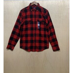 George Mens Plaid Flannel Shirt Size Small Long Sleeve  Outdoor Casual Shirt‎
